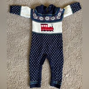 Janie and Jack Cozy Train one piece